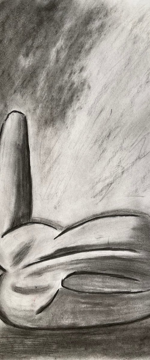 Female Nude original charcoal artwork by Halyna Kirichenko