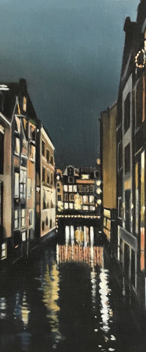 Beulingsloot at Night: Amsterdam by Alison Chambers