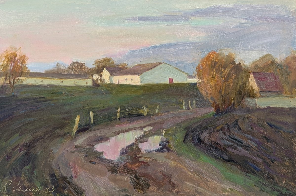 Countryside Scene By Olga Samar, 12 X 8, Artwork For Sale On Artfinder