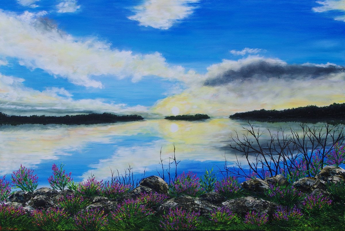 Scottish Sunset By Hazel Thomson, 36 X 24, Artwork For Sale On Artfinder