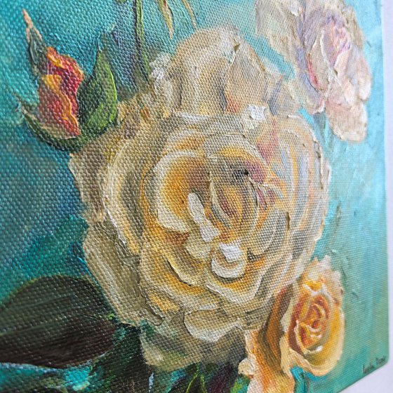 Yellow roses still life