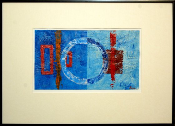"Abstract Variations # 54". Matted and framed.