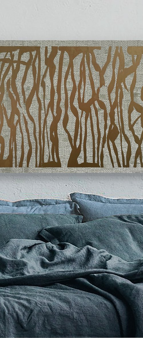 The Wise Shadows- 152 x 76cm mixeed media on canvas by George Hall