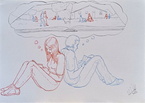 Couple reading