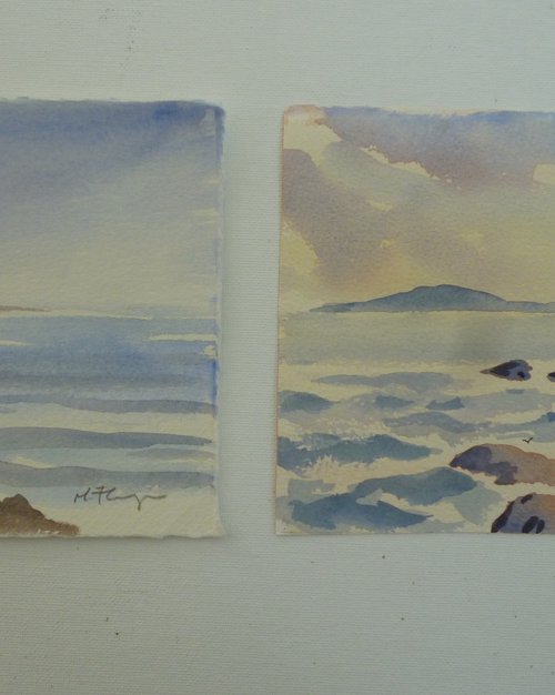 Two Lighthouses by Maire Flanagan