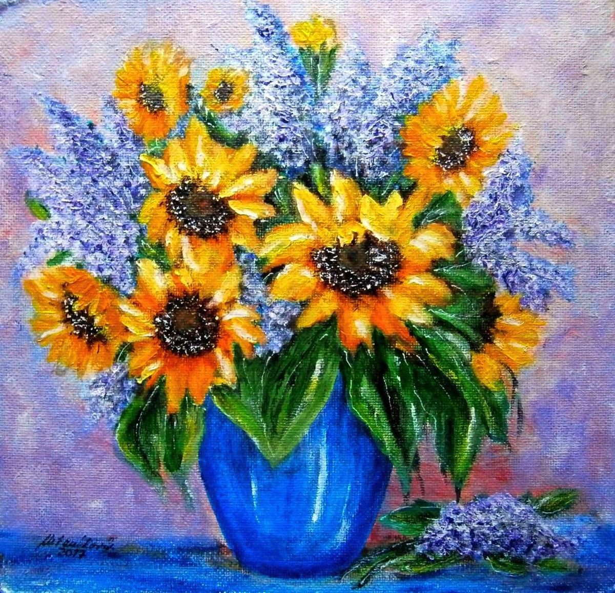 Still life with sunflowers by Em�lia Urban�kov�