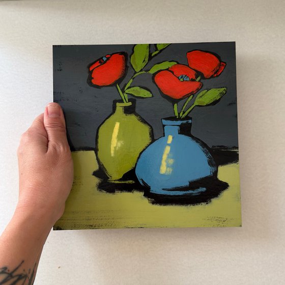Painting "Poppies in Vases"