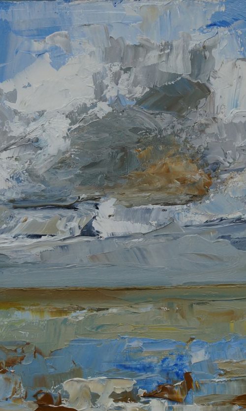 Blustery Sky at Whitstable by Ann Palmer