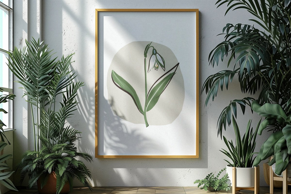 Botanical Giclee Print By Emma Evans-Freke, 12 X 17, A Spring Snowdrop, Original Artwork