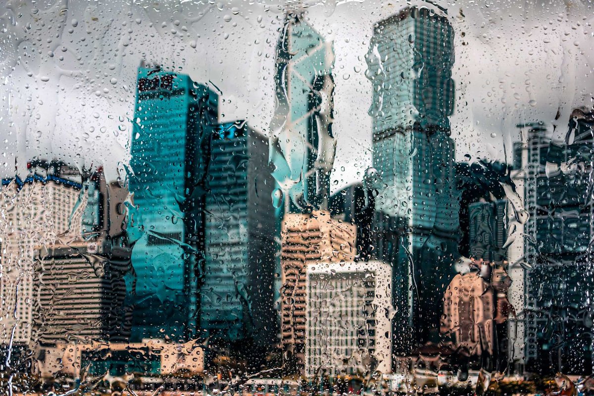 Abstract Cityscapes Photograph By Sven Pfrommer, 47 X 31", Rainy Days In Hong Kong Iii, Original Artwork
