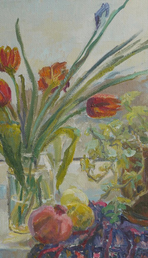 Still life on the windowsill by Elena Lykhodid