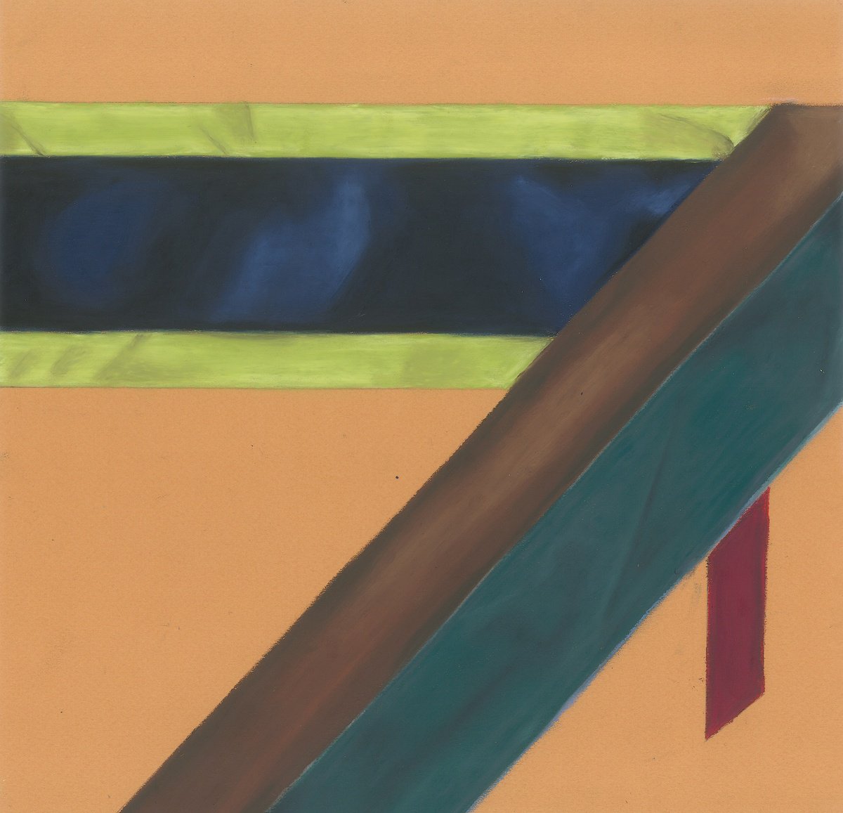 Abstract Pastel Drawing , Blue Sash One By Kristine Facchetti, 12 X 12, Artwork For Sale On Artfinder
