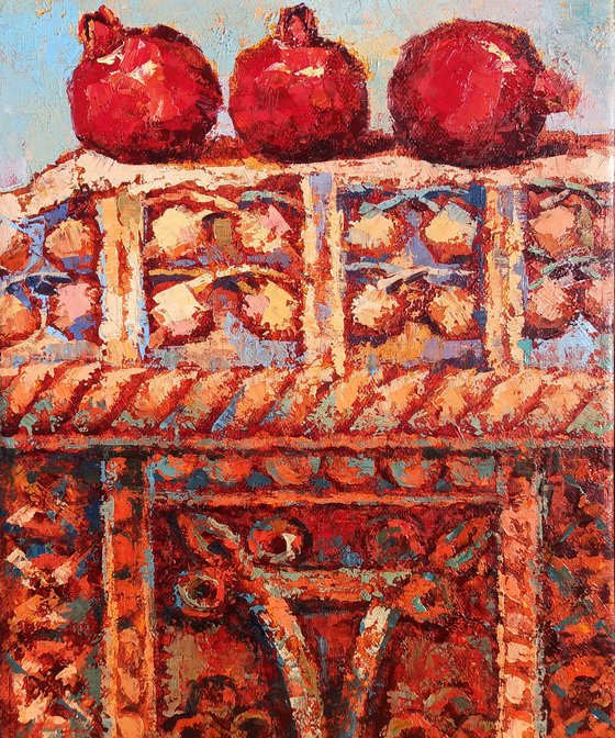 Still life - Armenian motives (24x30cm, oil painting, ready to hang)