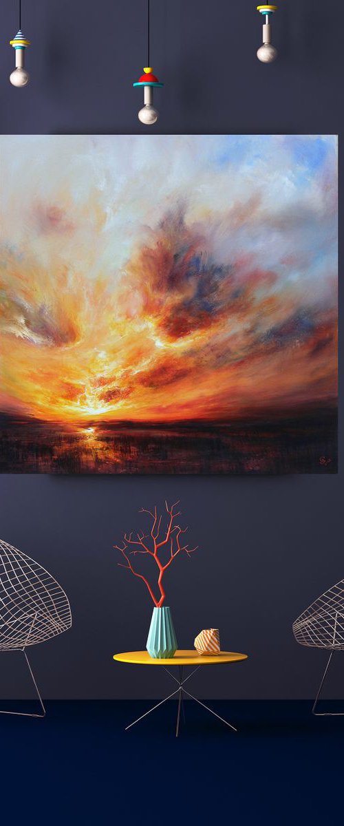 "View.... of a Thousand Words" Large painting W80xH80cm !!! by Ivan  Grozdanovski