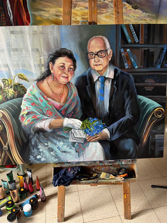 Married couple (portrait commission  from a photo)