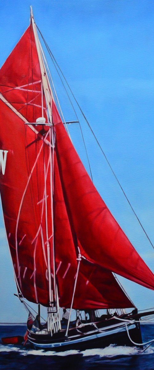 Red sailboat by Cene gal Istvan