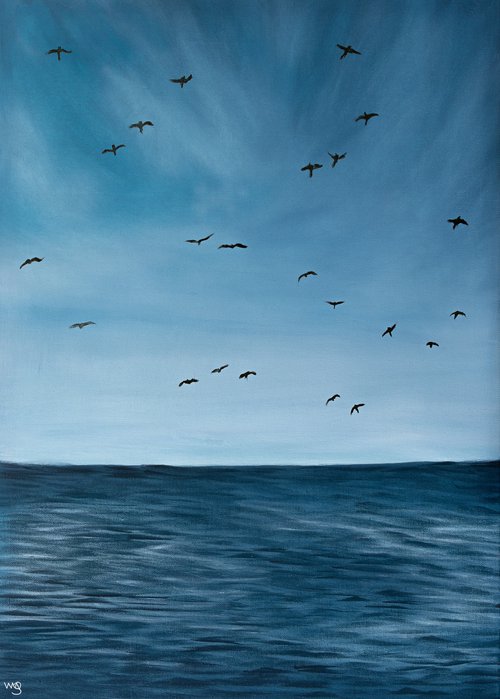 Birds Ocean by Sarah Vms Art