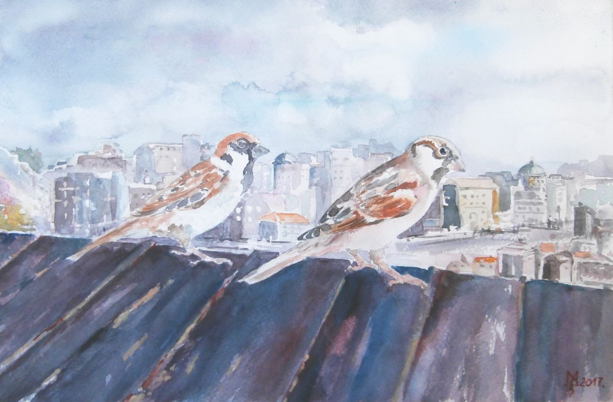Impressionistic Animal Watercolour By Zoran Mihajlovic Muza, 13 X 9", Observers, Original Artwork