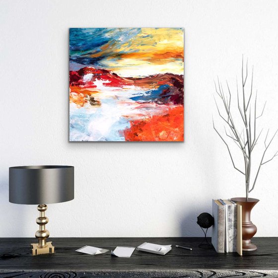 Je reviendrai - Abstract landscape painting -  Ready to hang