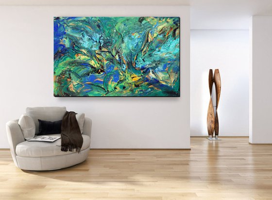 Tropical - extra large modern abstract painting art