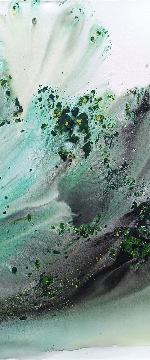 Nature 476 — Abstract Turquoise Surge by Muriel Napoli