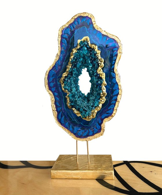 Geode Slice Luxiry "Peacock"