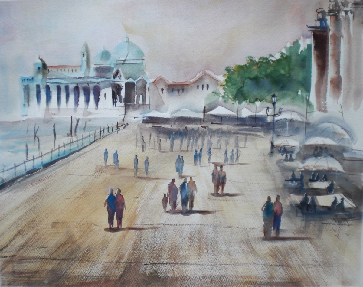 Expressive Cityscapes Watercolour By Giorgio Gosti, 16 X 13, Venice 8, Original Artwork