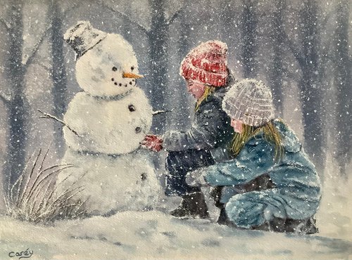 Sisters in the snow by Darren Carey