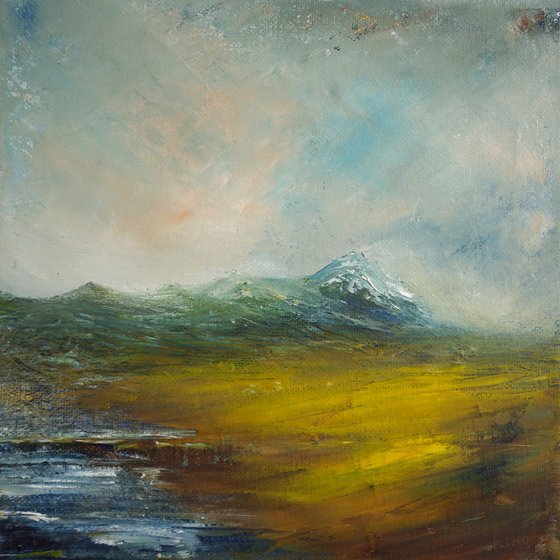 Monadh òir, golden moorland Scottish landscape framed painting