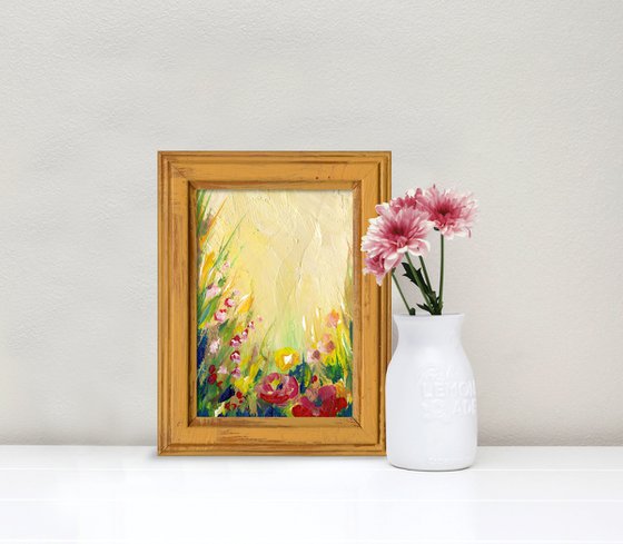 Cottage Flowers 12 - Framed Floral Painting by Kathy Morton Stanion