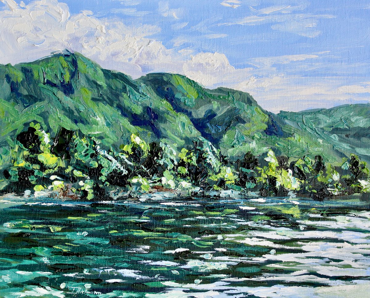 Impressionistic Landscape Oil Painting By Liza Illichmann, 12 X 9", Still Waters, Original Artwork