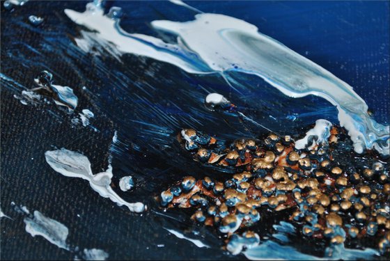 15 Shades of Blue - Abstract Art - Acrylic Painting - Canvas Art - Framed Painting - Abstract Sea Painting - Ready to Hang