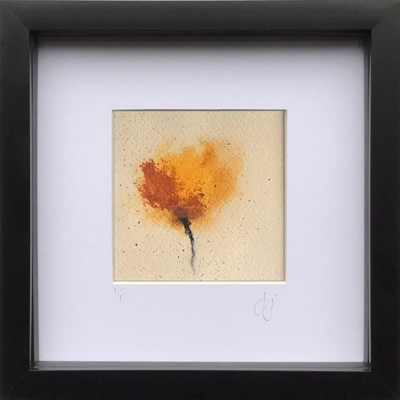 Floral 23 - Small abstract framed floral painting