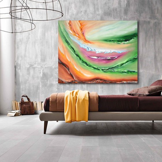 Visionary, LARGE XXL, 100x80 cm, Original abstract oil painting