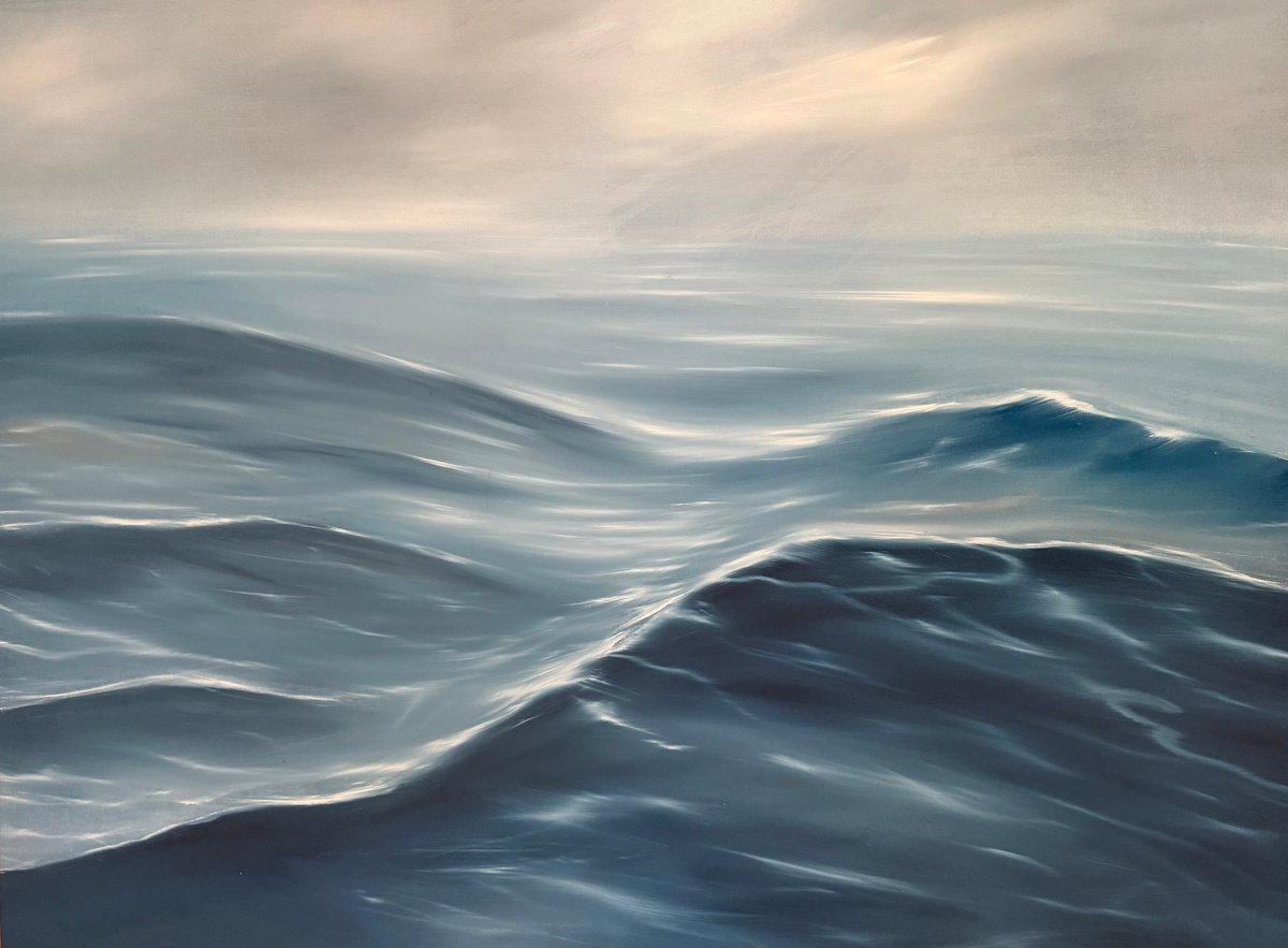 Expressive Oil Painting , Drifting Back To The Shoreline By Alanah Jarvis, 48 X 36, Artwork For Sale On Artfinder