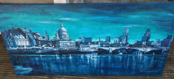 St Pauls Cathedral in Indigo Blue London Cityscape