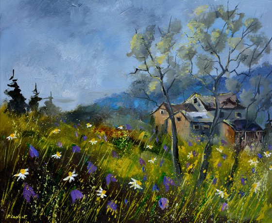 Village and flowers