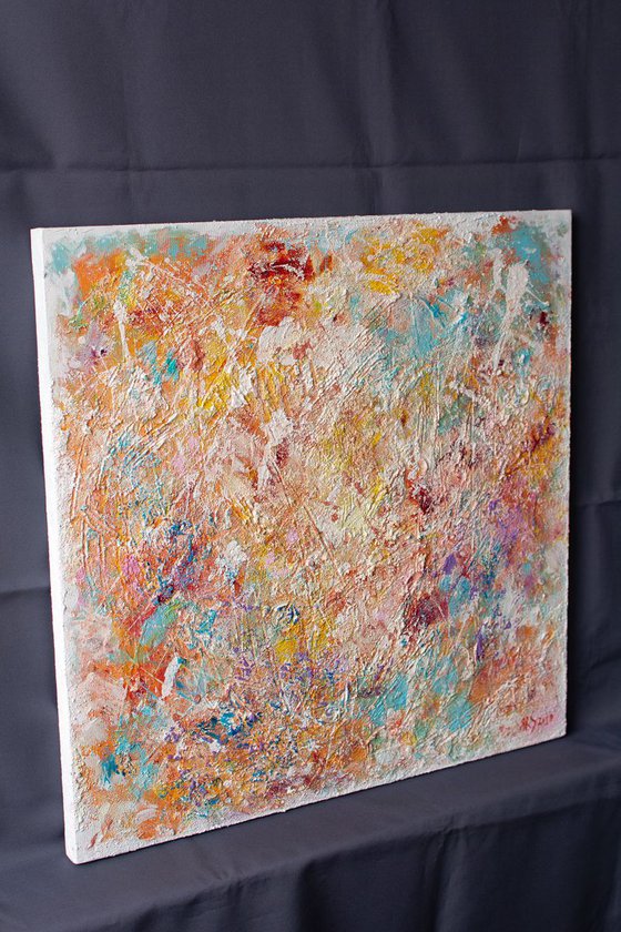 CORAL PARADISE (Heavy texture Palette knife Original Abstract Painting)