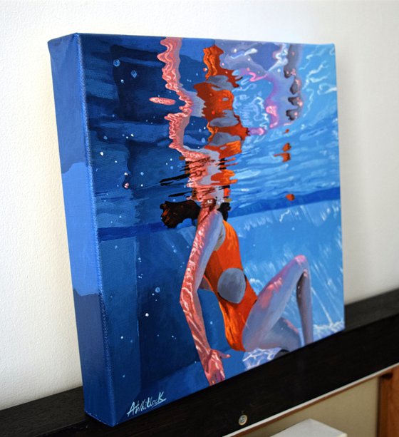 Underneath LIII - Miniature swimming painting