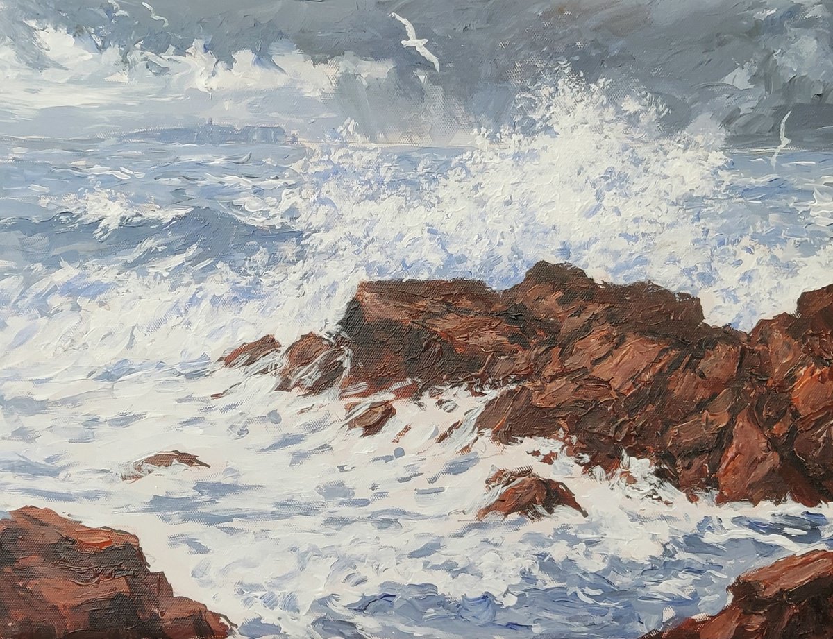 Acrylic Painting , Seascape #111 By Colin Ross Jack, 16 X 12, Artwork For Sale On Artfinder