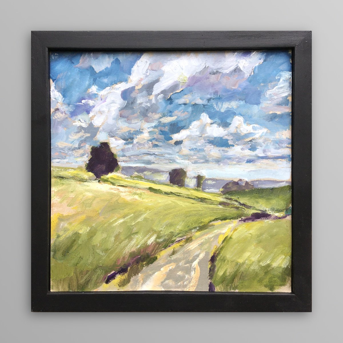 Impressionistic Landscape Oil Painting By Guy Pickford, 13 X 13, Relishing The Days, Original Artwork