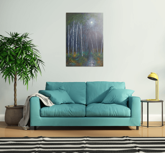 Hidden Depths (Large trees painting)