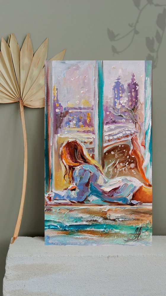 Christmas painting, London painting, Bohemian wall art