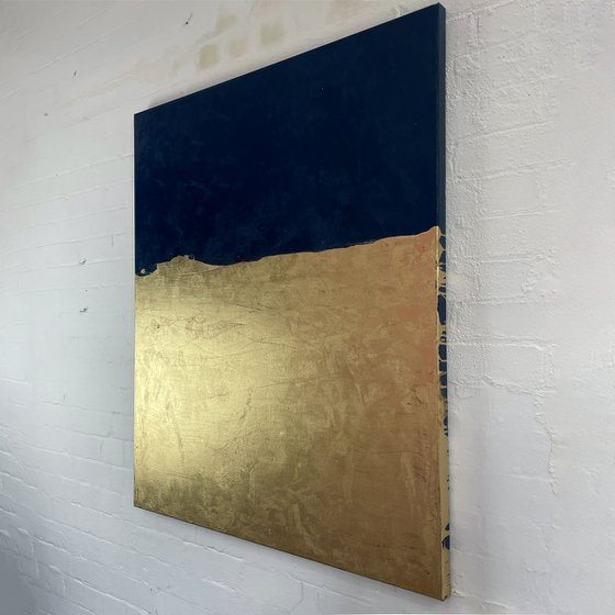 Wise Lands - 101 x 122 cm - metallic gold paint and acrylic on canvas