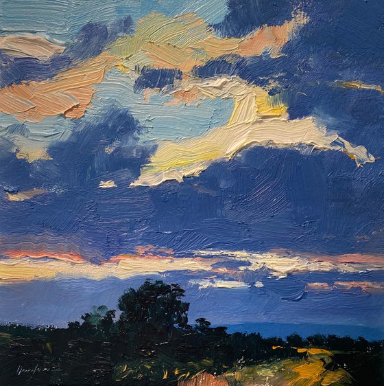 "Sunset"original oil painting by Artem Grunyka