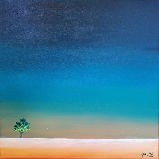 Lone tree #9, 40x40cm, ready to hang