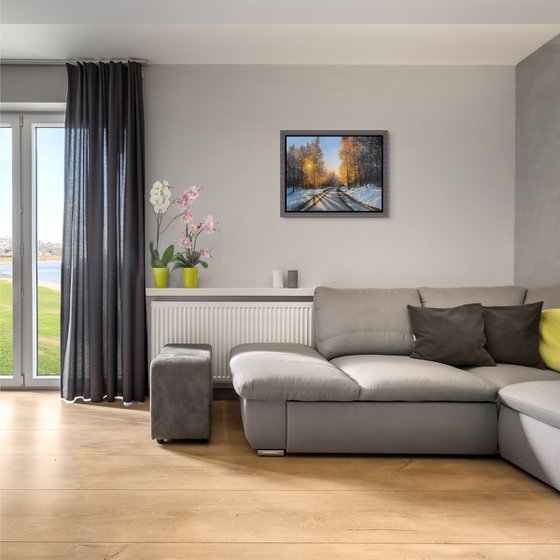 Winter Sun Through the Trees