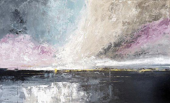 Golden Break of Dawn-blue pink wall art