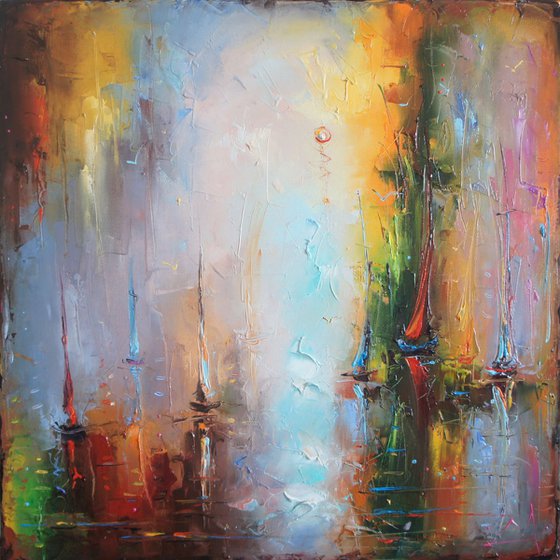 Sea decor, Abstract Oil Painting on Canvas