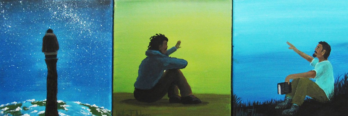 Impressionistic Portrait Acrylic Painting By William F. Adams, 30 X 10", Inspirational Art #55, Original Artwork